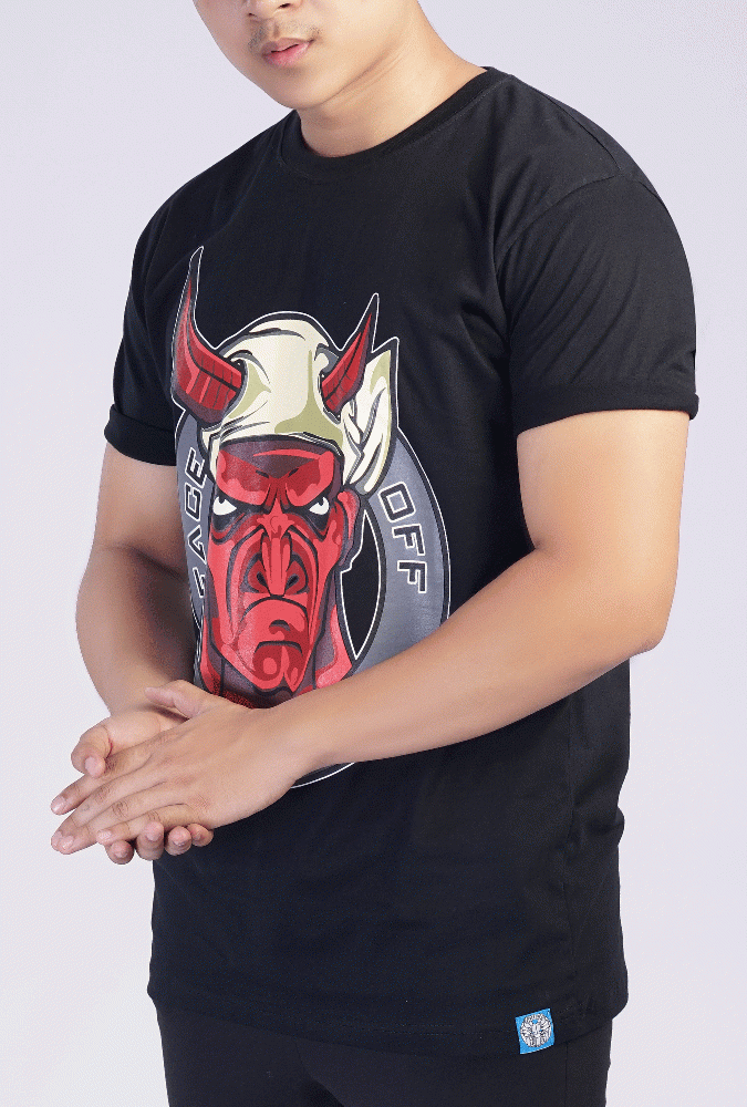 Devil  Design Printed T-shirt (Black)